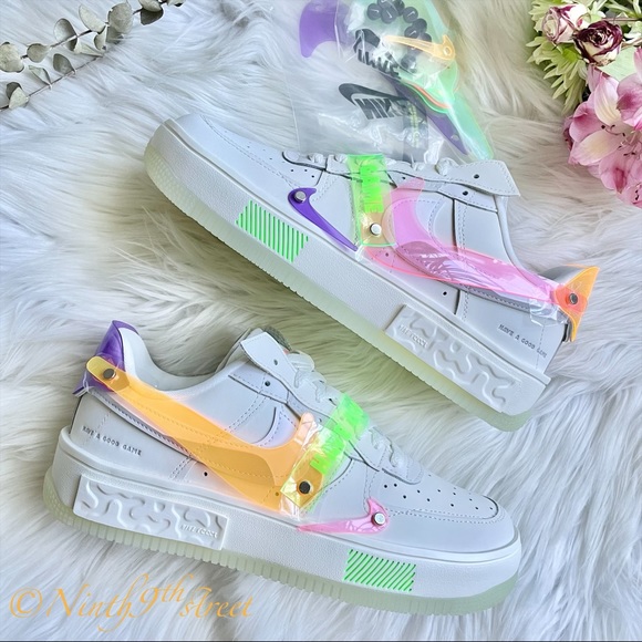 Nike Air Force 1 Fontanka Shoes Game Day Sail Sail Green Strike White PRICE FIRM - Picture 1 of 15